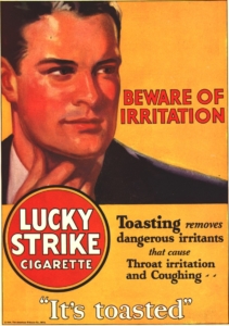 Propaganda que a indústria do cigarro convencional fazia há 92 anos atrás, em 1930.